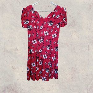 Vintage Joni Blair Red floral midi dress